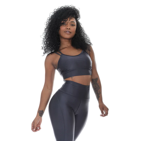 Top Trançado - Grafite