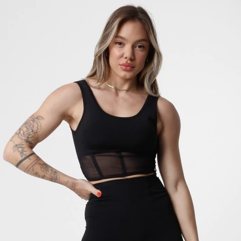 Top Cropped com Tela