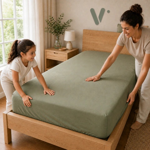 Sabana Ajustable Twin + Funda De Almohada
