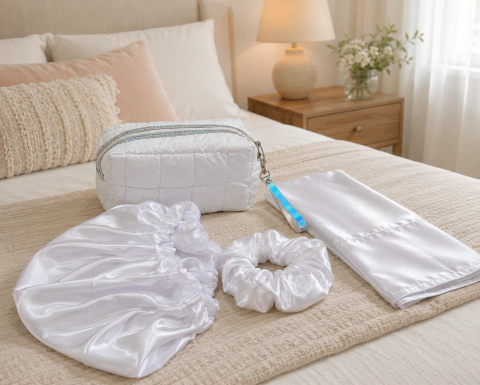 Neceser Organizador Maquillaje Viaje + Kit Satén 3 Piezas