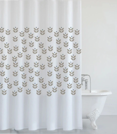 Cortina De Baño Premium Estampada + Protector + Ganchos