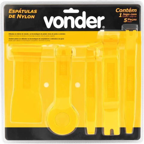 Jogo de Espátulas de Nylon com 5 Peças Vonder