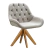 Poltrona Lua Decorativa Giratória de Madeira Botões Premium - Bella Decor Estofados