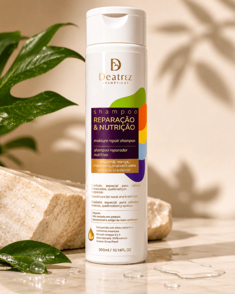 Shampoo Reparação e Nutrição Natural | Hidratação Profunda, Crescimento Saudável e Brilho Intenso 300ml