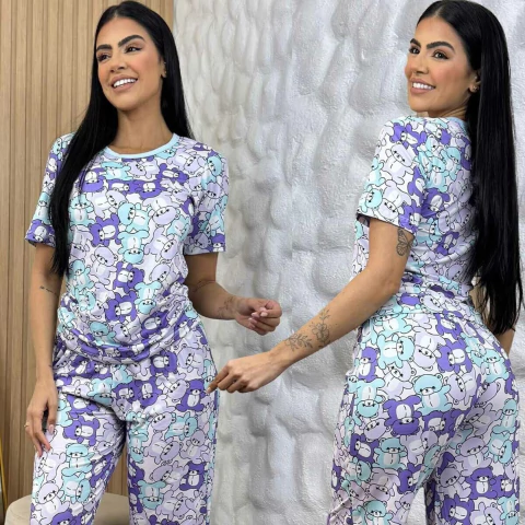 Pijama Camiseta e Calça Personagens