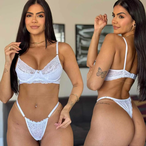 Conjunto Renda Meia Taça Laura