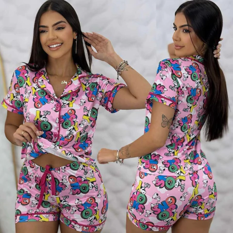 Pijama Suede Botões Petit