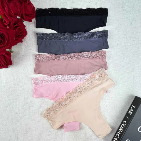 Calcinha Sem Costura Tanga Renda
