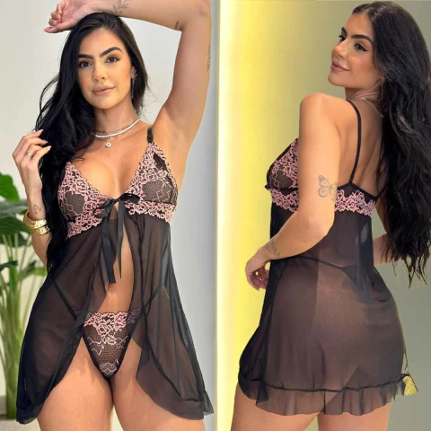 Camisola Sensual C/ Calcinha Desejo