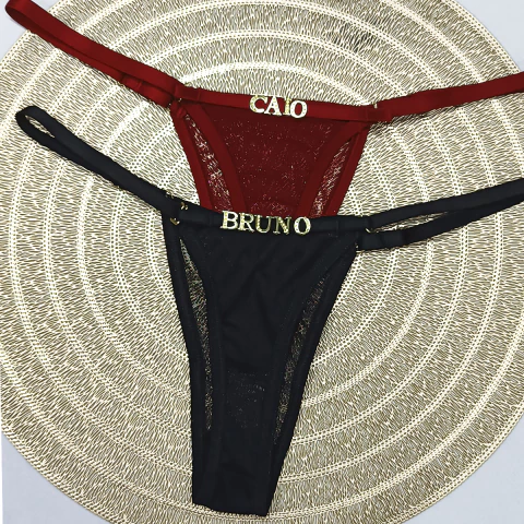 LETRAS Dourada sem Strass para Calcinha Personalizada