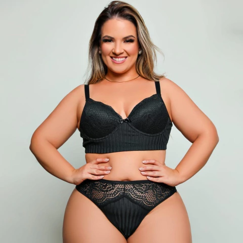 Conjunto Lingerie Plus Size Fio Duplo