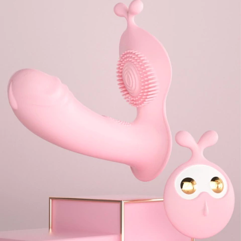 Vibrador Dupla Estimulação Toque Aveludado Controle