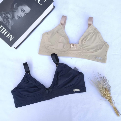 Kit c/2 Sutiã Sem Bojo Reforçado Liso Básico