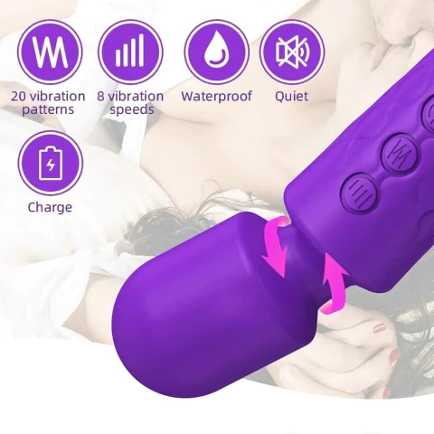 Vibrador Varinha Magica 8 vibrações Recarregável