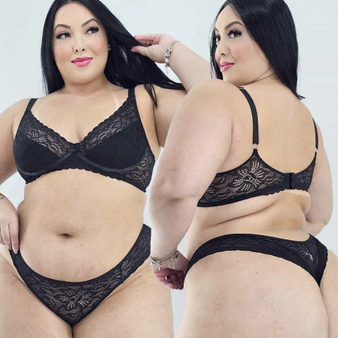 Conjunto Lingerie Plus Size Renda Andreia