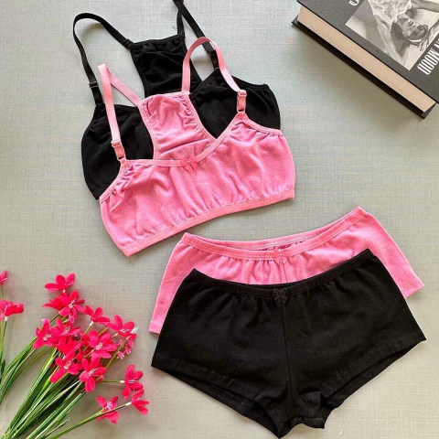 Conjunto Menina Moça Top Nadador Cotton Ref 303