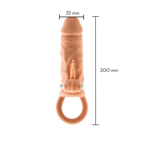 Capa Peniana com Vibrador Estimulador Clitoriano