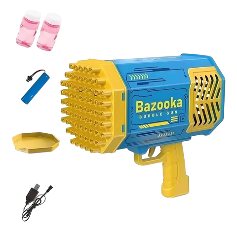 MEGA BOLHAS DE SABÃO BAZOOKA BUBBLE GUN COM LUZES COLORIDAS E 69 BURACOS - comprar online