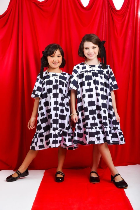 Vestido Perola Estampado Coleção Cinema Mudo