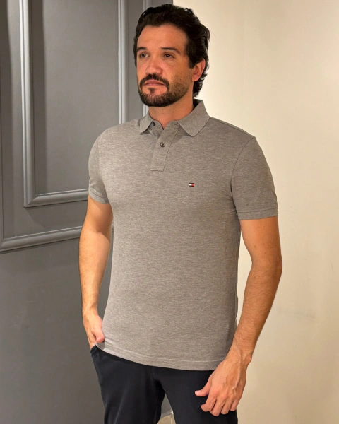 Polo Tommy Hilfiger 1985 Regular Fit Cinza na internet