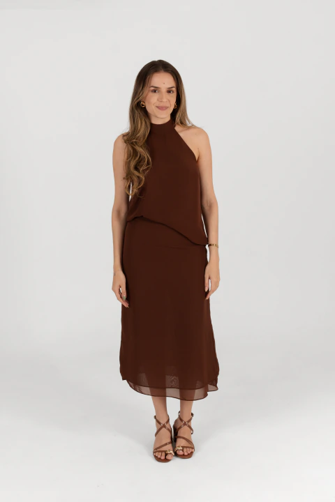 Saia Midi Muse - Marrom