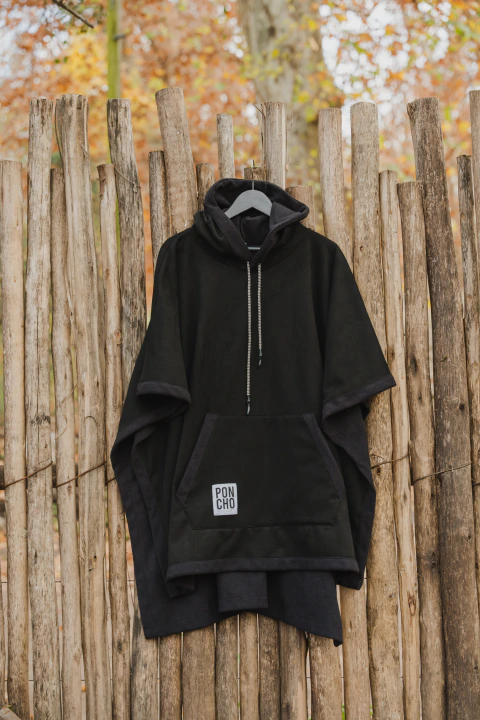 PONCHO SUEDE NEGRO