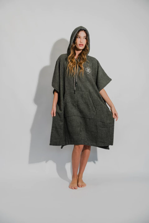 PONCHO TOALLA GRIS