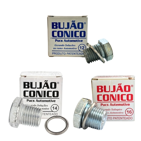 Kit 10 Bujão Carter Cônico Carter Espanado 12mm 14mm 16mm