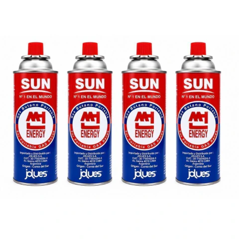 Cartuchos Sun Gas Butano 227grs Pack X4 Camping Pesca Cocina #5601