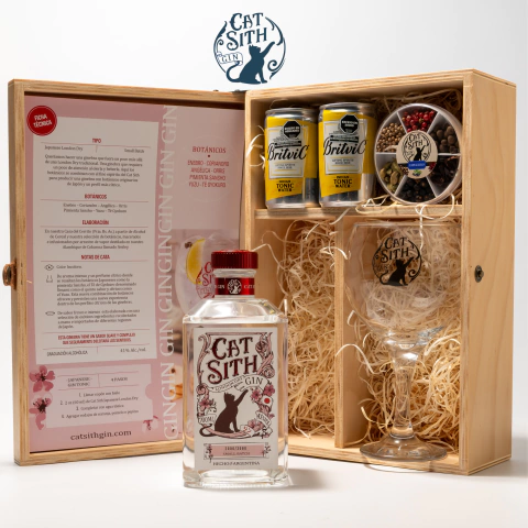 Cat Sith Japanese Box Premiun ( London Dry Gin ) Bot. 700 cc.-Rueda de Botánicos - Copón Cat Sith - 2 Latas Britvic - comprar online