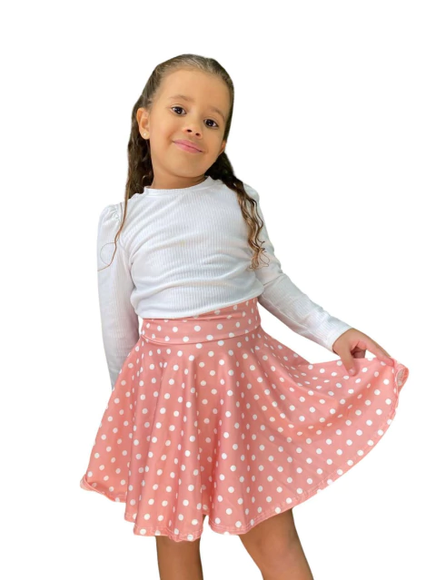 SAIA MIDI INFANTIL PÓA ROSA - comprar online