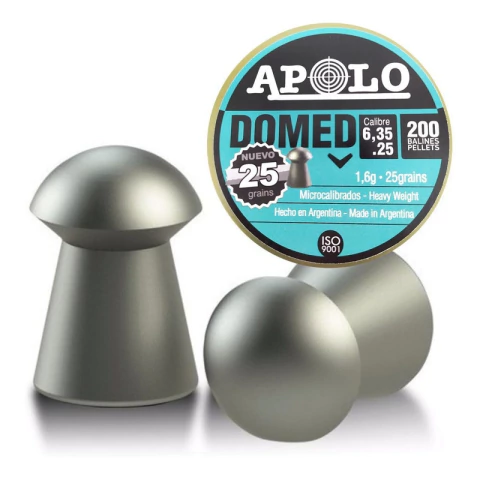 Balines Apolo Domed 6.35 X 200 25 Gr Caza Aire Comprimido
