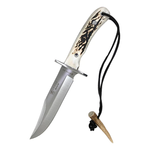 Cuchillo Joker Bowie Caza Pesca Asta Ciervo Hoja 16 Cm