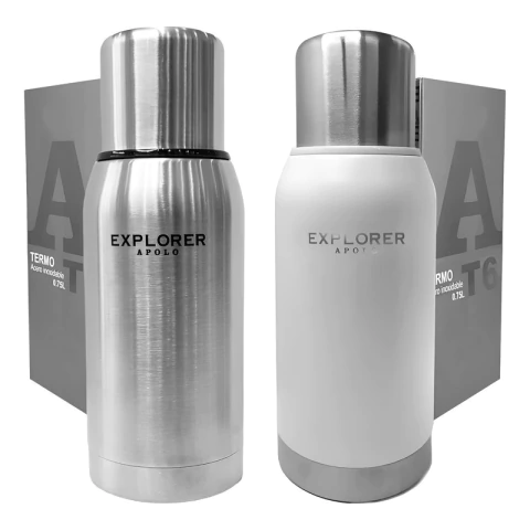 Termo Acero Inoxidable Explorer 750 Ml Pico Cebador Blanco
