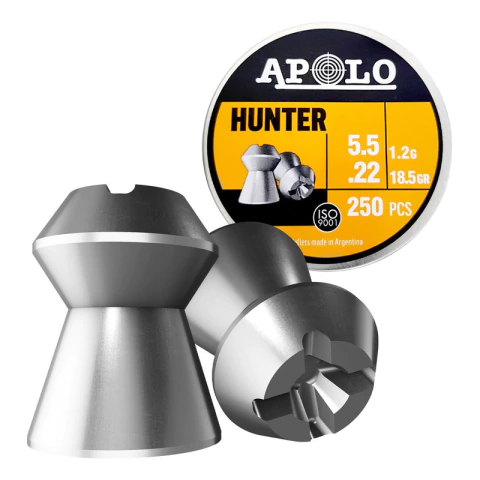 Balines Apolo Hunter Punta Hueca X 250 5.5 Mm 18,5 Gr