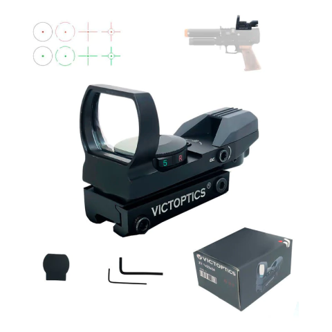 Mira Holográfica Tactica Victoptics Multiretículo 11 Y 22 Mm