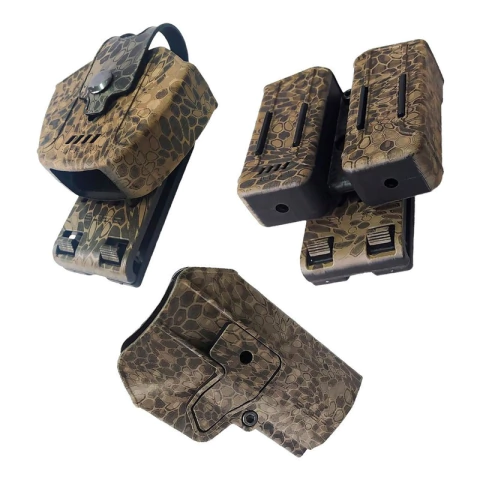 Funda Pistolera Polímero Porta Cargador Doble Porta Esposas