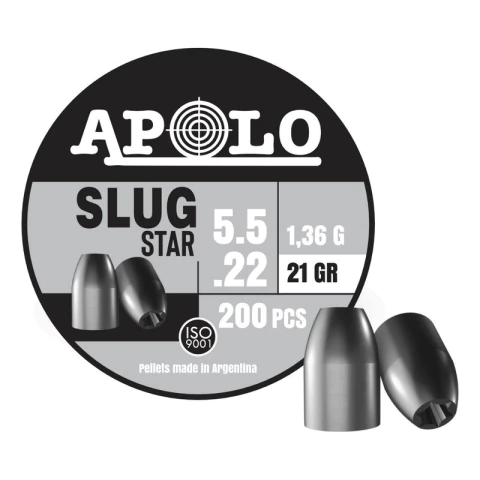 Balines Apolo Slug Star Cal 5.5 Mm 21gr Punta Hueca X200