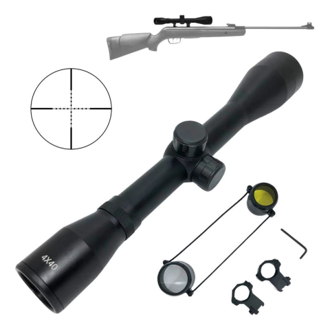 Mira Telescópica Swat 4x40 Antirecoil Pinstop Anclajes Caza