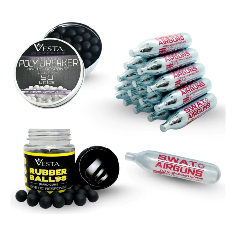 Combo Postas Polímero + Goma Cal .50 + Garrafa Co2 Vesta