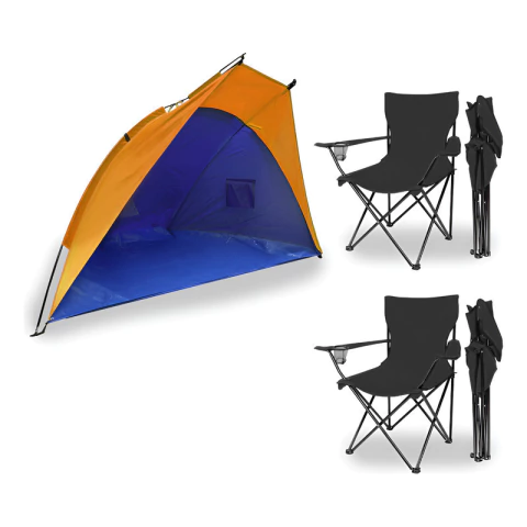 Combo Carpa Protección Solar Uv Iglú Playa 2 Sillas Director