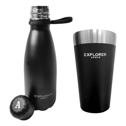 Combo Botella Deportiva 500 Ml Vaso Termico 473 Ml Explorer