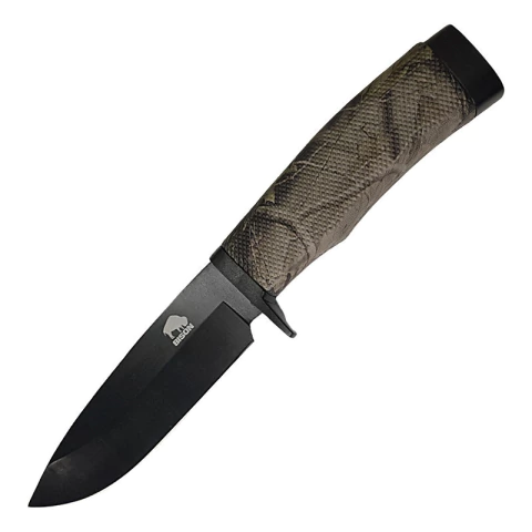 Cuchillo Bison Camuflado Pavonado Pesca Caza 22 Cm