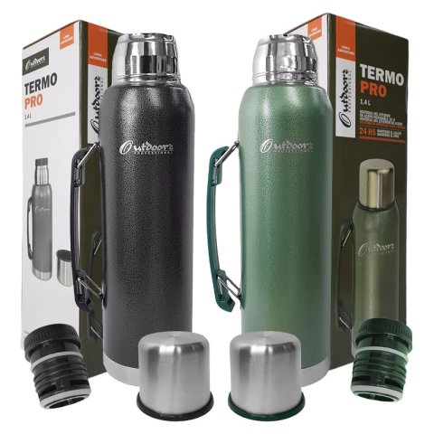 Termo Acero Inoxidable Outdoors 1.4 L Manija 24hs Garantia
