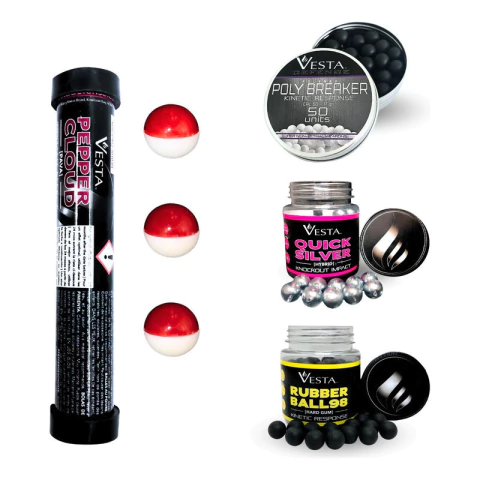Combo Postas Goma + Pimienta + Acero .50 Pistola Vesta Co2