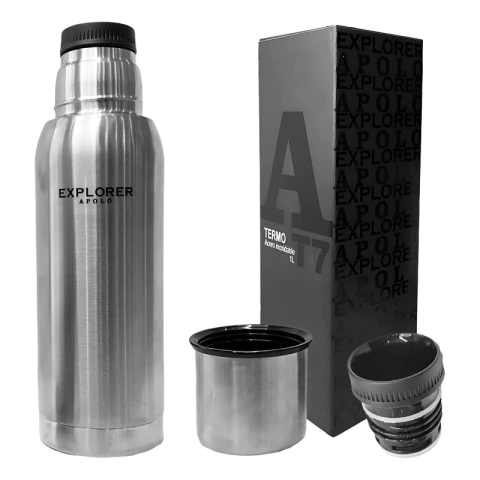 Termo Acero Inoxidable Explorer 1 Litro Blanco Premium