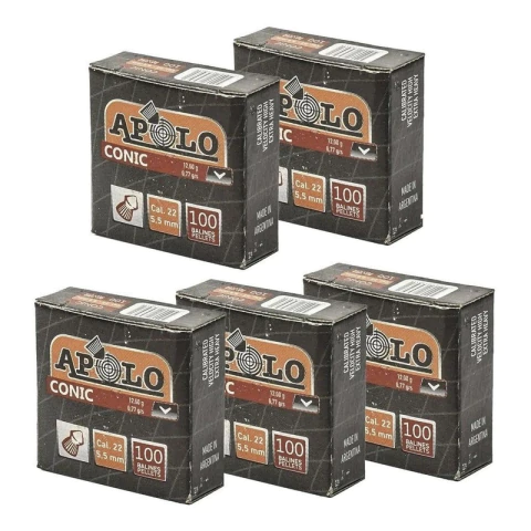Pack X10 Balines Apolo Conic 5,5 Mm X100 Aire Comprimido