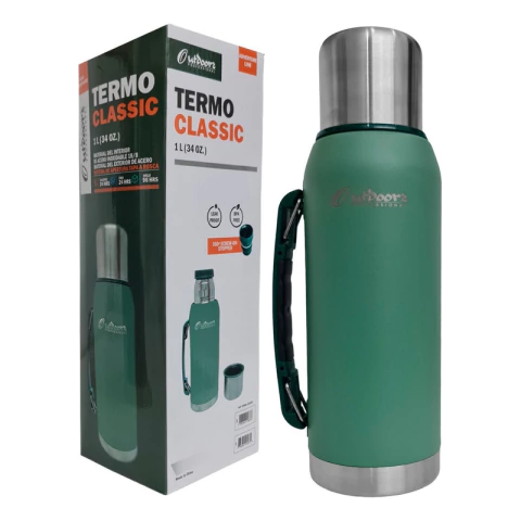 Termo Acero Inoxidable Outdoors 1 Litro Manija 24hs Garantia