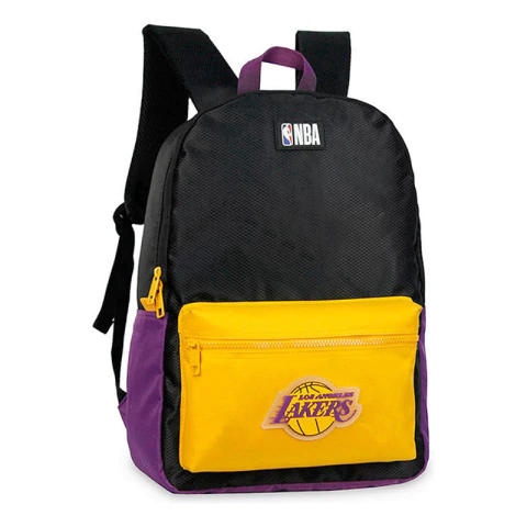 Mochila Nba Lakers Negra Amarilla Reforzada Urbana Diaria