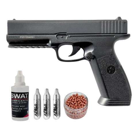 Pistola Co2 Glock 17 Gas Comprimido Balines Military